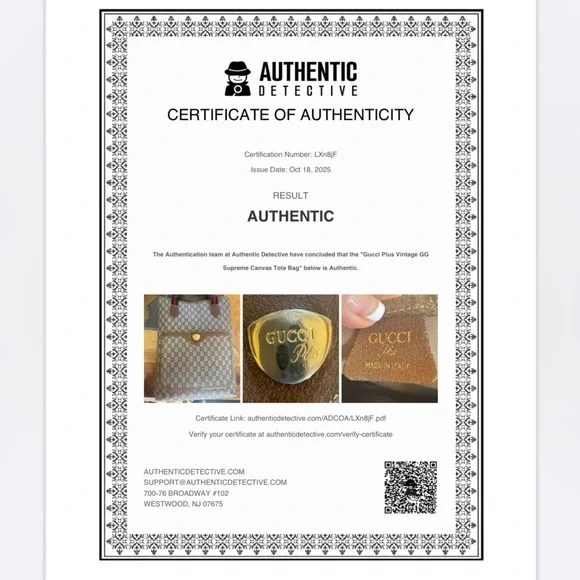 Gucci Vintage GG Plus Sherryline Tote/Handbag W/COA. - Picture 16 of 16